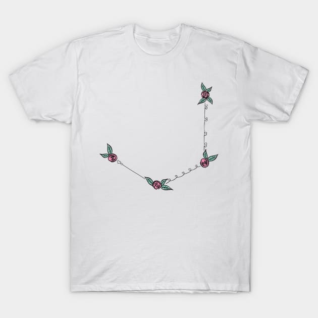 Mensa Constellation Roses and Hearts Doodle T-Shirt by EndlessDoodles